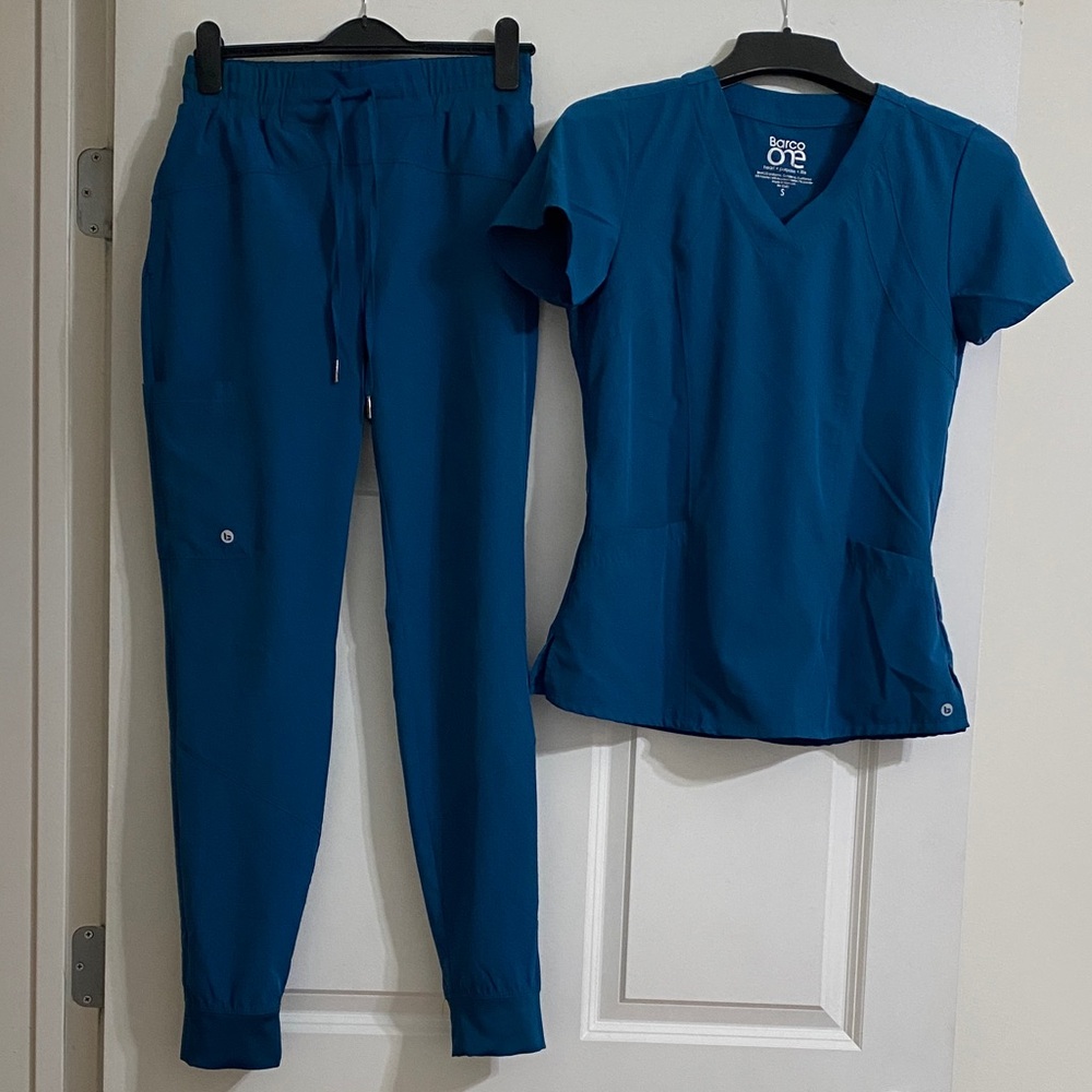 Caribbean Blue Scrub Set by Barco One